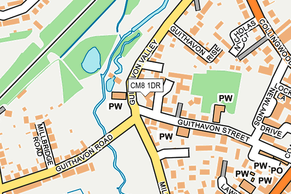 CM8 1DR map - OS OpenMap – Local (Ordnance Survey)