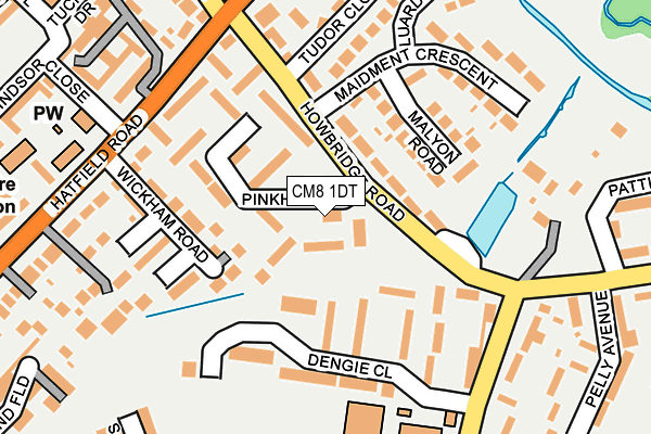CM8 1DT map - OS OpenMap – Local (Ordnance Survey)
