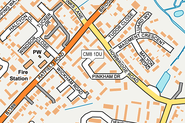 CM8 1DU map - OS OpenMap – Local (Ordnance Survey)