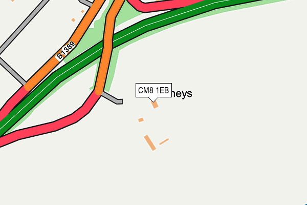 CM8 1EB map - OS OpenMap – Local (Ordnance Survey)