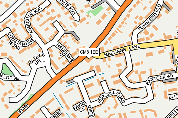 CM8 1EE map - OS OpenMap – Local (Ordnance Survey)