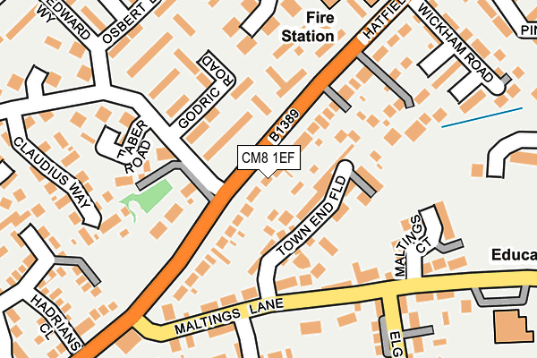 CM8 1EF map - OS OpenMap – Local (Ordnance Survey)