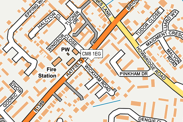 CM8 1EG map - OS OpenMap – Local (Ordnance Survey)