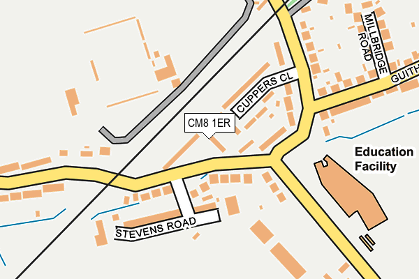CM8 1ER map - OS OpenMap – Local (Ordnance Survey)