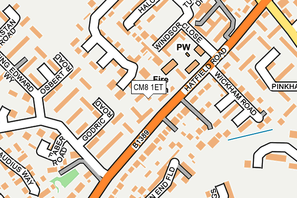 CM8 1ET map - OS OpenMap – Local (Ordnance Survey)
