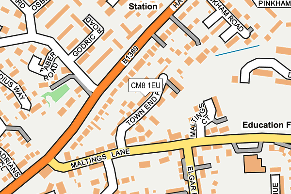 CM8 1EU map - OS OpenMap – Local (Ordnance Survey)
