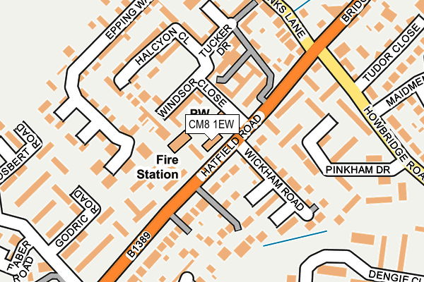 CM8 1EW map - OS OpenMap – Local (Ordnance Survey)