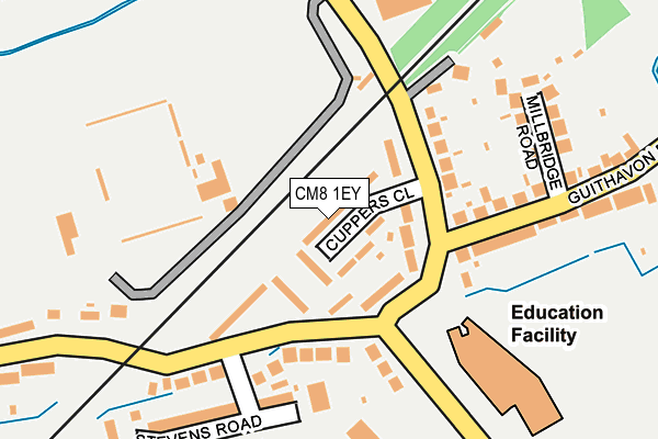 CM8 1EY map - OS OpenMap – Local (Ordnance Survey)