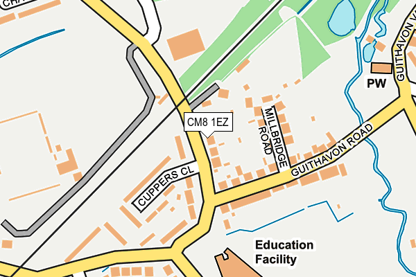 CM8 1EZ map - OS OpenMap – Local (Ordnance Survey)