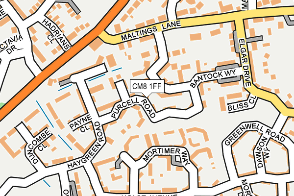 CM8 1FF map - OS OpenMap – Local (Ordnance Survey)