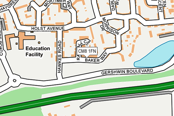 CM8 1FN map - OS OpenMap – Local (Ordnance Survey)