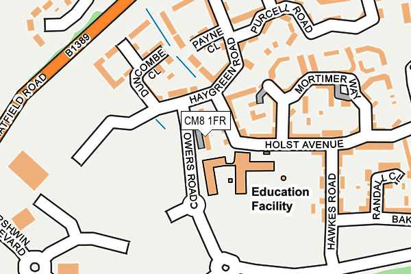 CM8 1FR map - OS OpenMap – Local (Ordnance Survey)