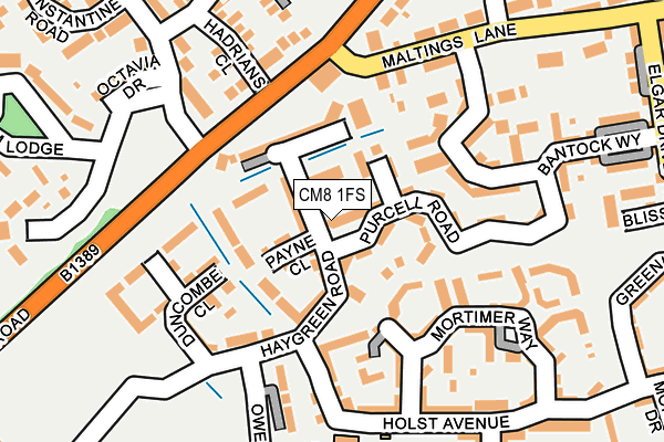 CM8 1FS map - OS OpenMap – Local (Ordnance Survey)