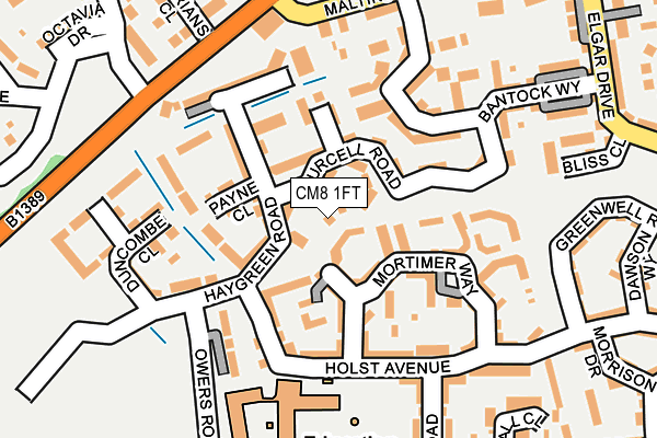 CM8 1FT map - OS OpenMap – Local (Ordnance Survey)