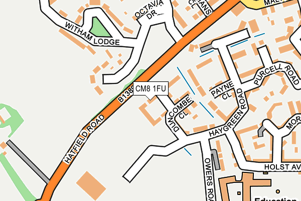 CM8 1FU map - OS OpenMap – Local (Ordnance Survey)