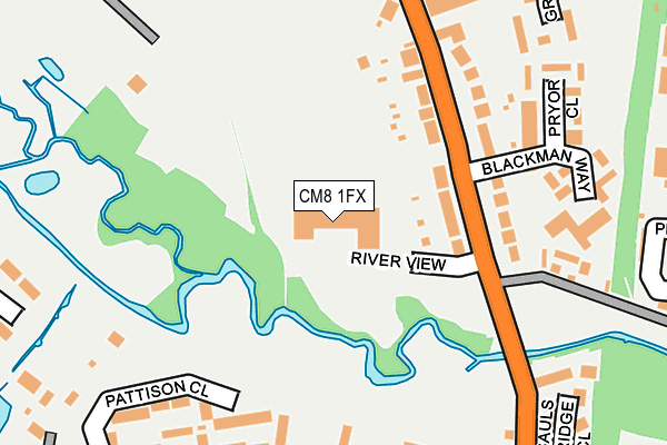 CM8 1FX map - OS OpenMap – Local (Ordnance Survey)