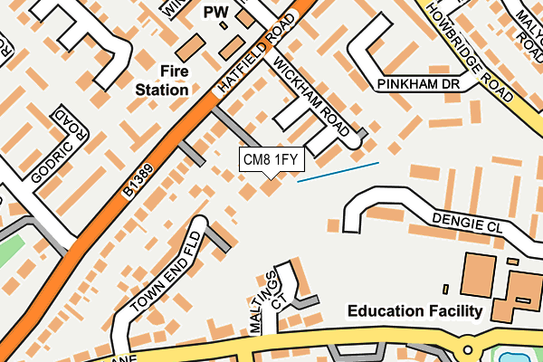 CM8 1FY map - OS OpenMap – Local (Ordnance Survey)
