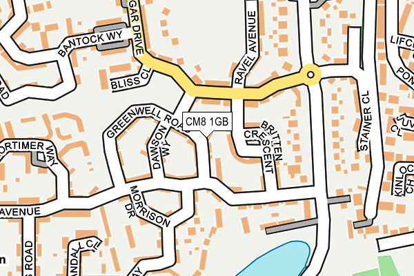 CM8 1GB map - OS OpenMap – Local (Ordnance Survey)