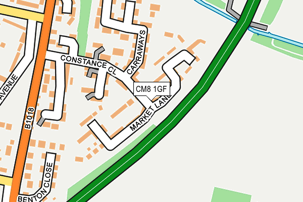 CM8 1GF map - OS OpenMap – Local (Ordnance Survey)