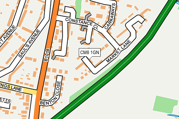 CM8 1GN map - OS OpenMap – Local (Ordnance Survey)