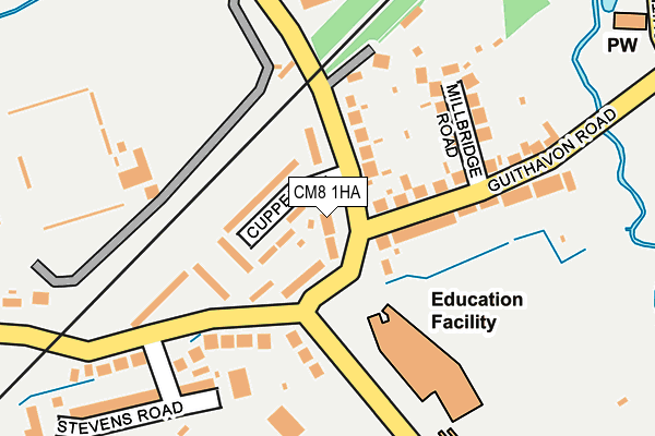 CM8 1HA map - OS OpenMap – Local (Ordnance Survey)