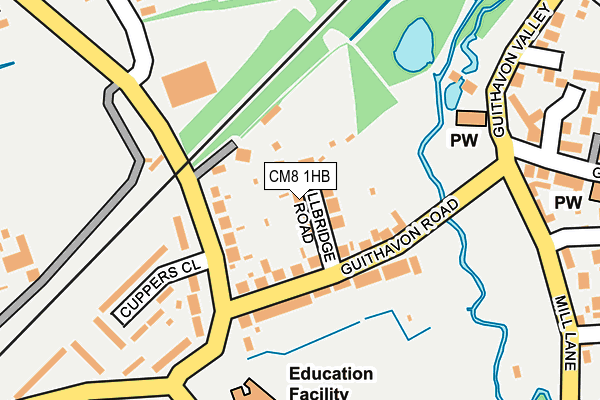 CM8 1HB map - OS OpenMap – Local (Ordnance Survey)