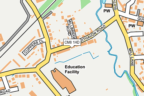 CM8 1HD map - OS OpenMap – Local (Ordnance Survey)