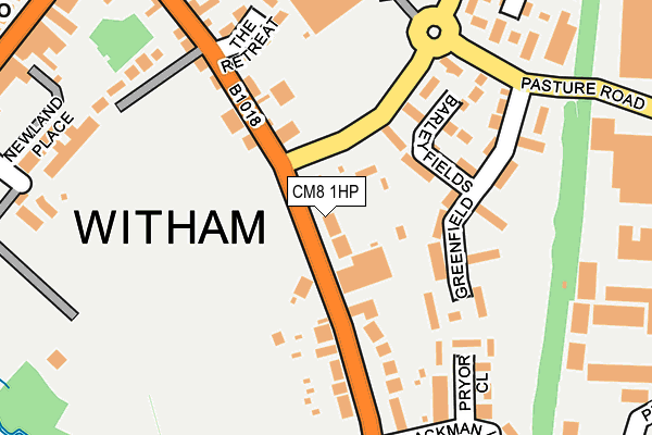 CM8 1HP map - OS OpenMap – Local (Ordnance Survey)