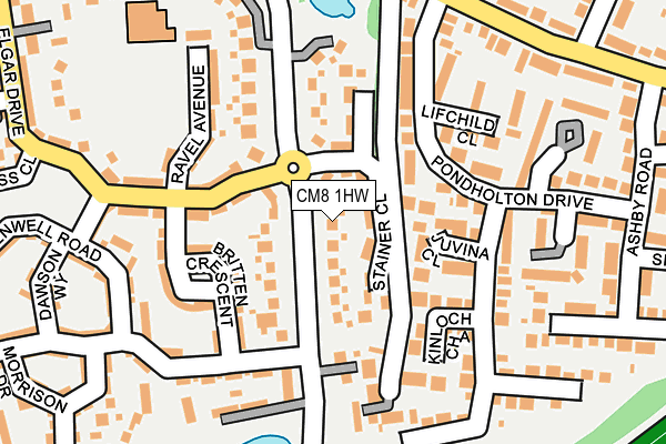 CM8 1HW map - OS OpenMap – Local (Ordnance Survey)