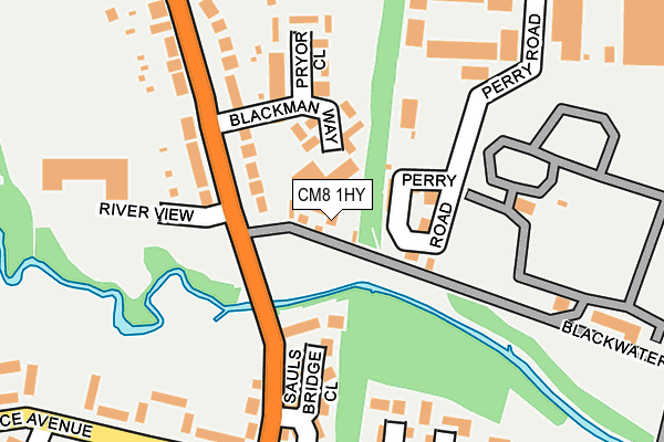 CM8 1HY map - OS OpenMap – Local (Ordnance Survey)