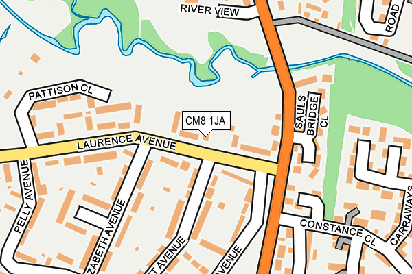 CM8 1JA map - OS OpenMap – Local (Ordnance Survey)