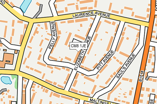 CM8 1JE map - OS OpenMap – Local (Ordnance Survey)