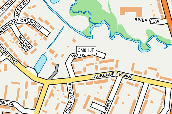 CM8 1JF map - OS OpenMap – Local (Ordnance Survey)