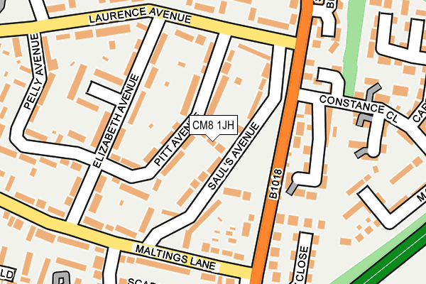 CM8 1JH map - OS OpenMap – Local (Ordnance Survey)