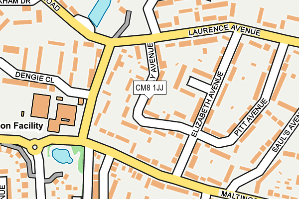 CM8 1JJ map - OS OpenMap – Local (Ordnance Survey)