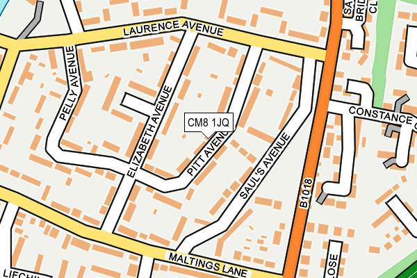 CM8 1JQ map - OS OpenMap – Local (Ordnance Survey)