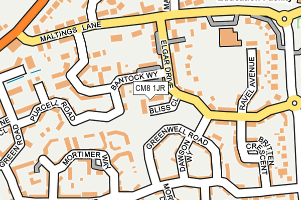 CM8 1JR map - OS OpenMap – Local (Ordnance Survey)