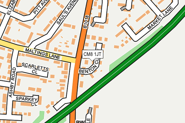 CM8 1JT map - OS OpenMap – Local (Ordnance Survey)