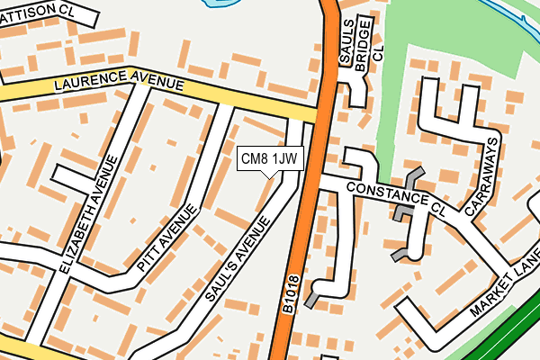CM8 1JW map - OS OpenMap – Local (Ordnance Survey)