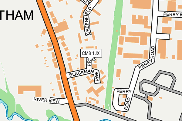 CM8 1JX map - OS OpenMap – Local (Ordnance Survey)