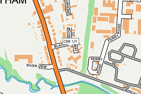CM8 1JY map - OS OpenMap – Local (Ordnance Survey)