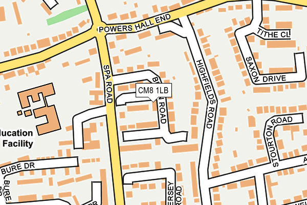 CM8 1LB map - OS OpenMap – Local (Ordnance Survey)