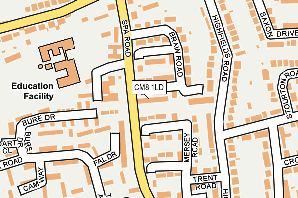 CM8 1LD map - OS OpenMap – Local (Ordnance Survey)