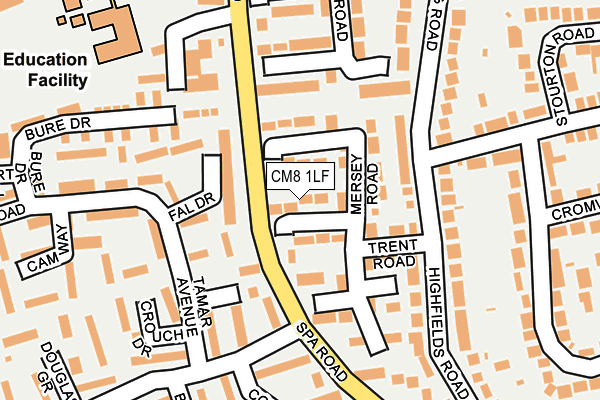 CM8 1LF map - OS OpenMap – Local (Ordnance Survey)