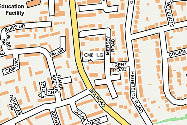 CM8 1LG map - OS OpenMap – Local (Ordnance Survey)
