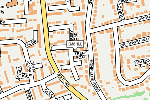 CM8 1LL map - OS OpenMap – Local (Ordnance Survey)