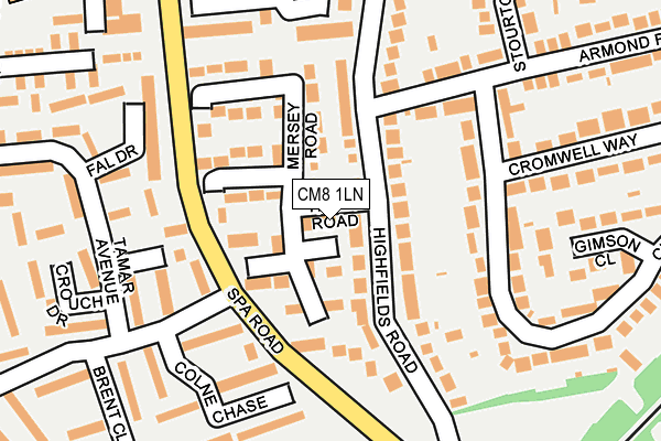 CM8 1LN map - OS OpenMap – Local (Ordnance Survey)
