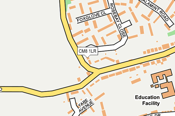 CM8 1LR map - OS OpenMap – Local (Ordnance Survey)