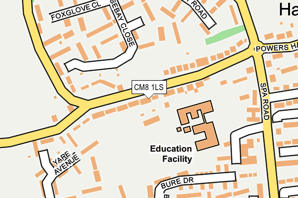 CM8 1LS map - OS OpenMap – Local (Ordnance Survey)