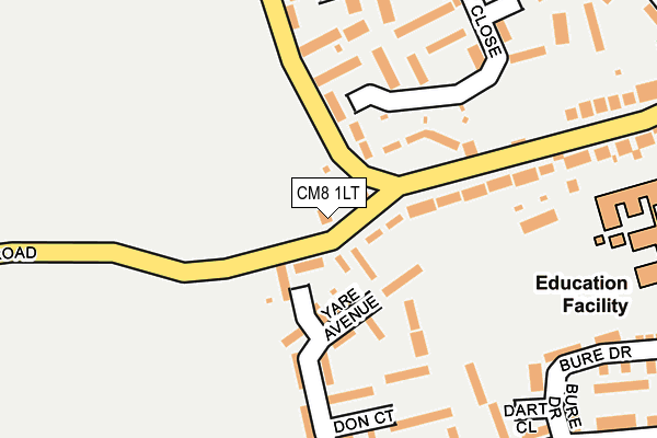 CM8 1LT map - OS OpenMap – Local (Ordnance Survey)